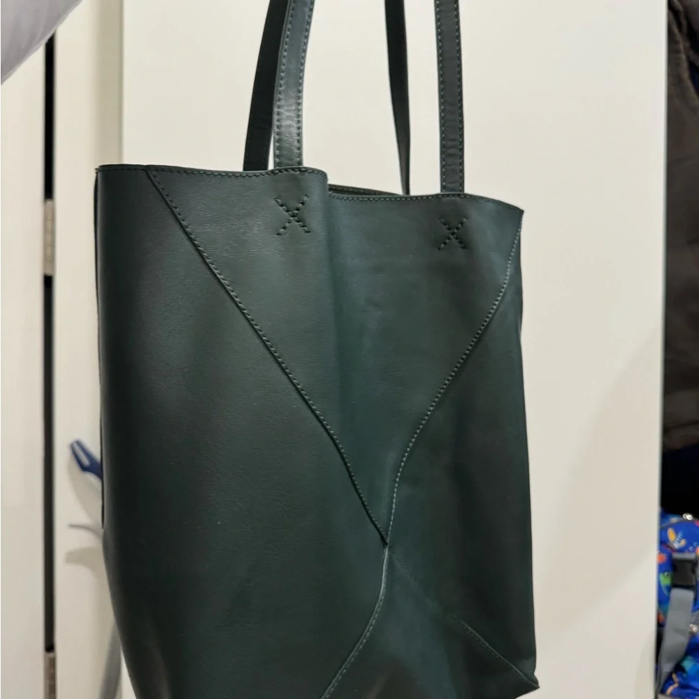 Walter Baker Green Leather Tote Bag - Picture 4 of 6
